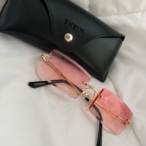 shein glasses with pink tint